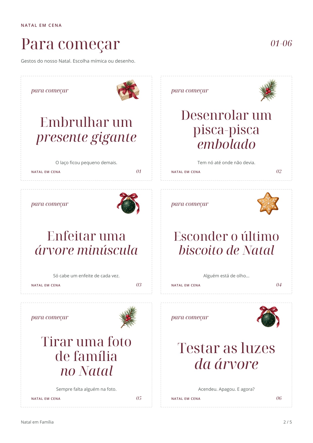 Prévia da edição ilustrada de cartas de mímica e desenho.